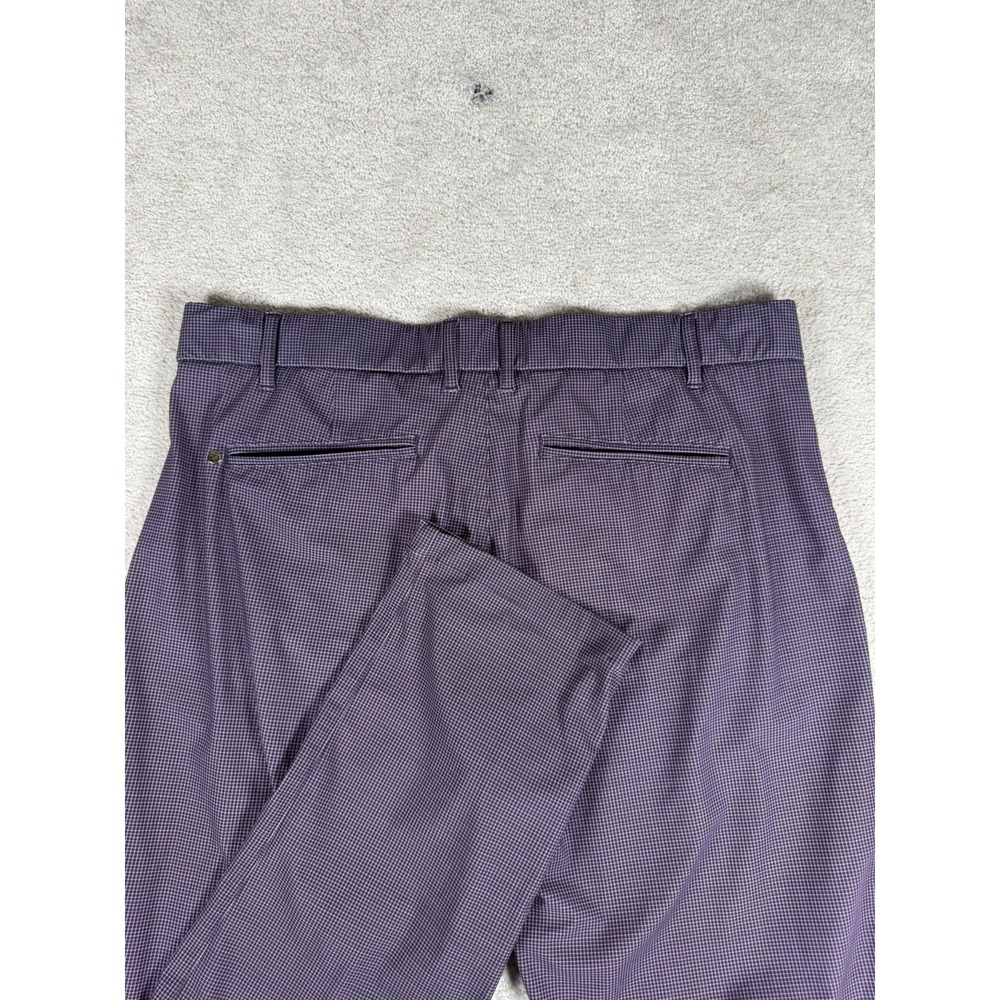 Greyson Montauk Performance Trouser Pants Men 34*/32 Purple Stretch Tailored Euc